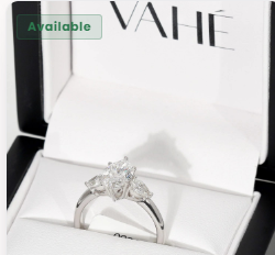 White natural marquise diamond halo ring